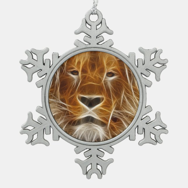 Ornement Flocon De Neige Portrait de Lion (Devant)