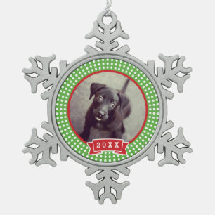 Ornement Flocon De Neige Portrait personnalisé de garde de photos pour anim