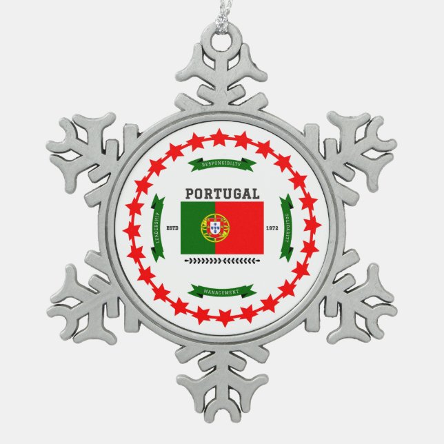 Ornement Flocon De Neige Portugal (Devant)