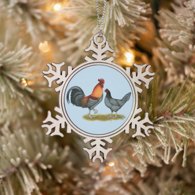 Ornement Flocon De Neige Poule bleue du Delaware (Arbre)