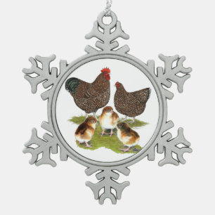 Ornement Flocon De Neige Poule de la famille Jubilée d'Orpington