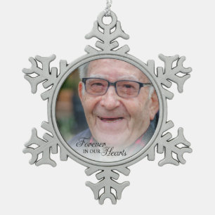 Ornement Flocon De Neige Pour toujours dans nos coeurs photo commémorative