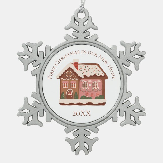 Ornement Flocon De Neige Premier Noël dans notre nouvelle maison Maison en  (Devant)