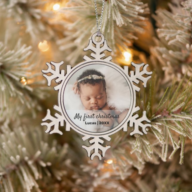 Ornement Flocon De Neige Premier Noël du bébé mignon (Arbre)
