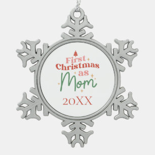 Ornement Flocon De Neige Premier Noël en tant que maman Nouvelle maman Noël
