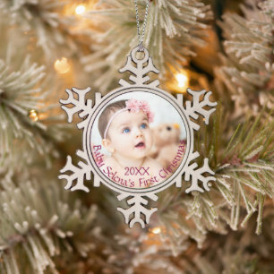 Ornement Flocon De Neige Premier ornement de Noël pour bébé personnalisable