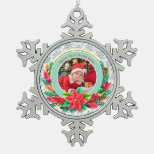 Ornement Flocon De Neige Première Noël de bébé - Cadeau photo personnalisé