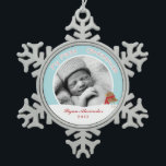 Ornement Flocon De Neige Première photo de Noël du bébé<br><div class="desc">Le premier Noël du bébé.</div>