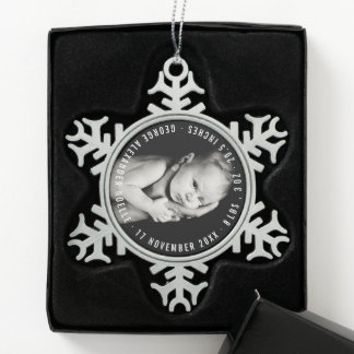 Ornement Flocon De Neige Première Typographie du cercle de Noël du bébé