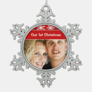 Ornement Flocon De Neige Premières vacances de flocon de neige de Noël