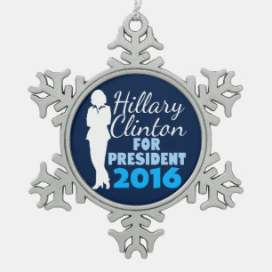 Ornement Flocon De Neige Président 2016 de silhouette de Hillary Clinton