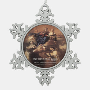 Ornement Flocon De Neige Prière Notre-Dame du Mont Carmel