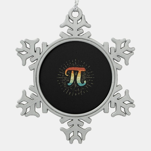 Ornement Flocon De Neige Professeur de mathématiques Cute Pi (Devant)