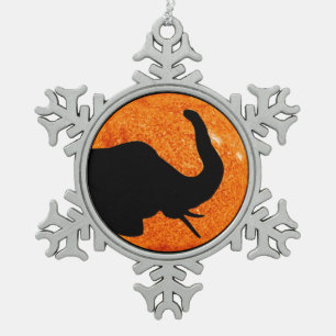 Ornement Flocon De Neige Profil éléphant Éclipse solaire ombre
