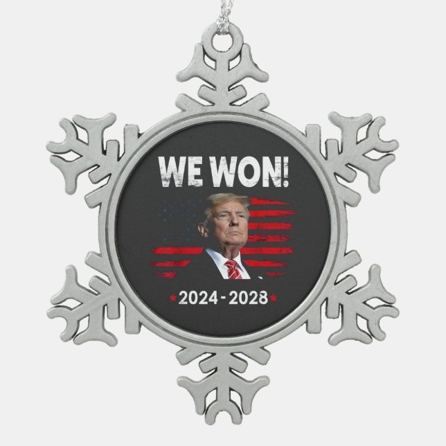 Ornement Flocon De Neige Proud Maga President Trump Won Inaguration Day  (Devant)