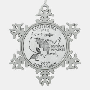Ornement Flocon De Neige Quart de dollar de la Louisiane