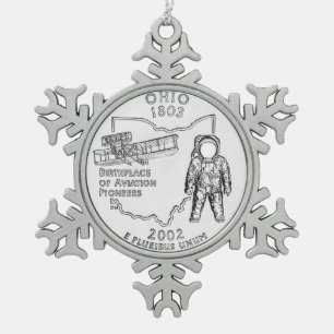 Ornement Flocon De Neige Quart de dollar de l'Ohio State