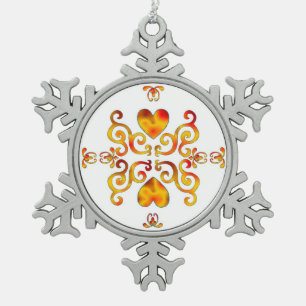 Ornement Flocon De Neige Rainbow Heart and Lily