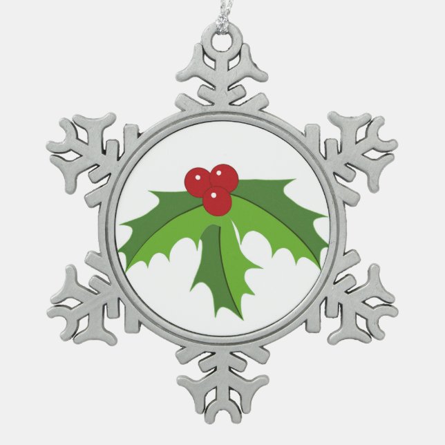 Ornement Flocon De Neige Red Berry Holly (Devant)
