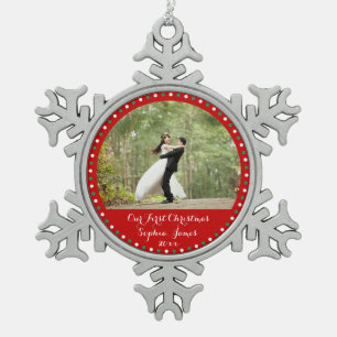 Ornement Flocon De Neige Red Pewer Notre Premier Ornament De Noël