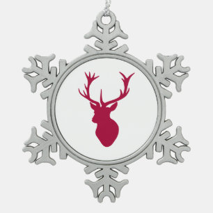 Ornement Flocon De Neige Red Stag Head Christmas ou Stag Party