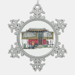 Ornement Flocon De Neige Remorque automatique vintage mignonne de voyage de