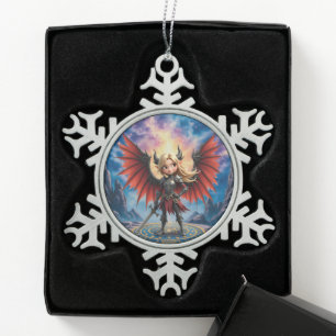 Ornement Flocon De Neige Rencontrez Emberlyn — la Gardienne du Chaos Sourir