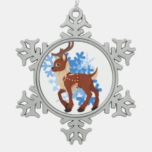 Ornement Flocon De Neige Rennes et flocons de neige