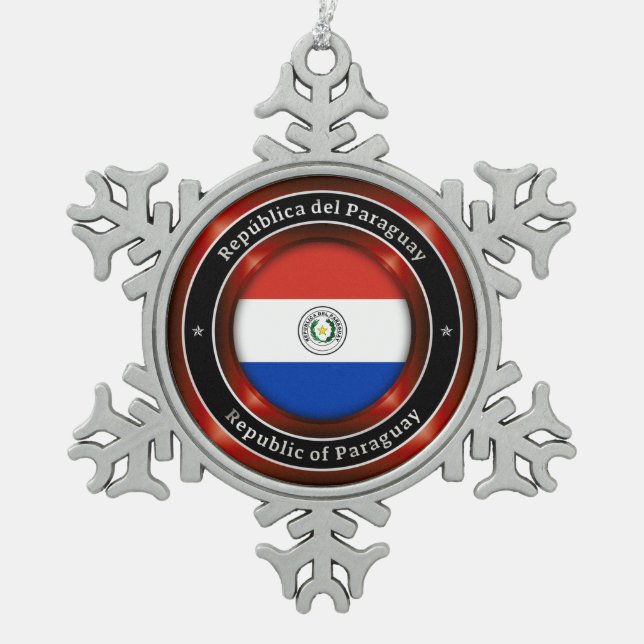 Ornement Flocon De Neige République du Paraguay (Devant)