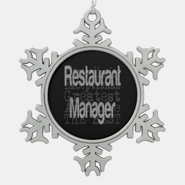 Ornement Flocon De Neige Restaurant Manager Extraordinaire (Devant)