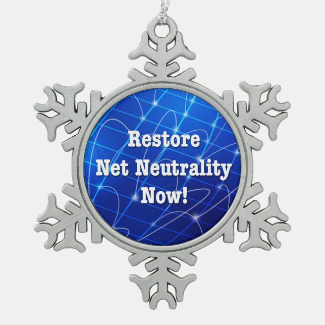 Ornement Flocon De Neige Restaurez la neutralité du Net maintenant ! (Devant)