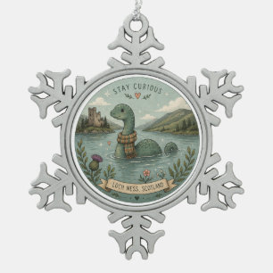 Ornement Flocon De Neige Restez Curieux Cozy Cryptide Nessie Monstre du Loc
