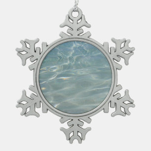 Ornement Flocon De Neige Résumé d'eau des Caraïbes Bleu Nature