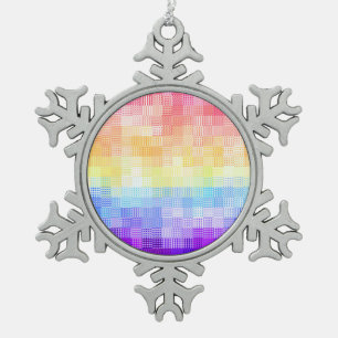 Ornement Flocon De Neige Retro Boho Funky Quirky Xenogender Plaid Pride