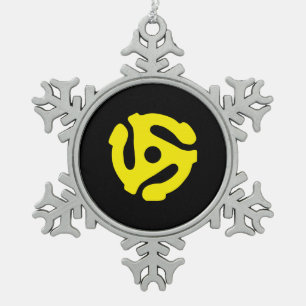 Ornement Flocon De Neige Rétro Vintage Yellow 45 Spacer DJ