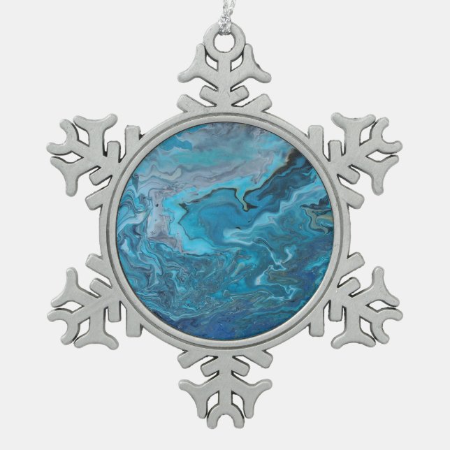 Ornement Flocon De Neige Rhapsody en Turquoise (Devant)