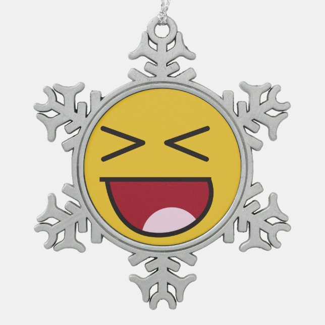 Ornement Flocon De Neige rire l'emoji bruyant (Devant)