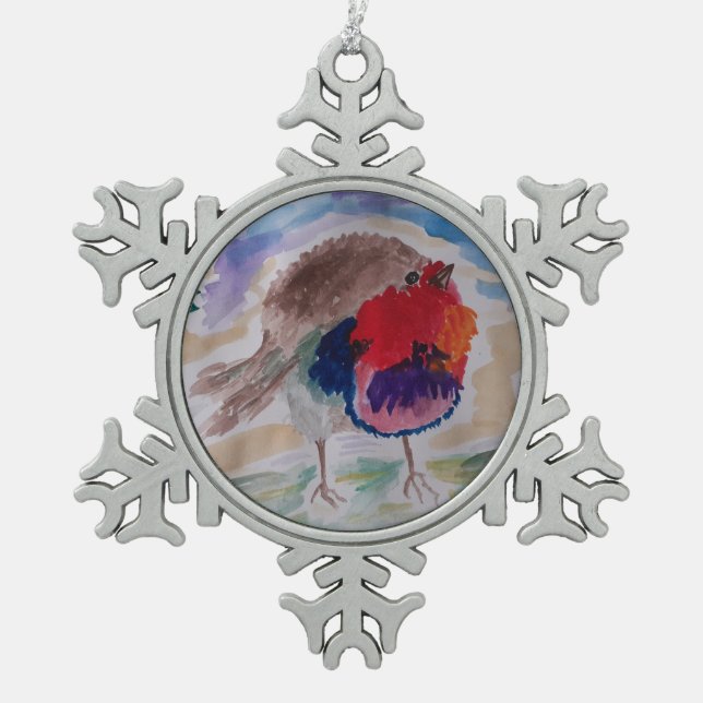 Ornement Flocon De Neige Robin de Noël (Devant)