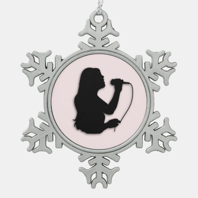 Ornement Flocon De Neige Rose de chanteuse (Devant)