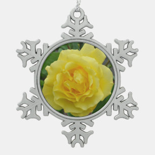 Ornement Flocon De Neige Rose jaune