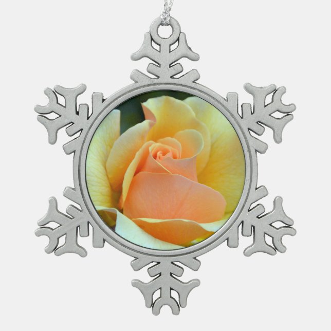 Ornement Flocon De Neige rose jaune simple (Devant)