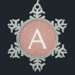 Ornement Flocon De Neige Rose Rose Parties scintillant Or & Monogramme étin<br><div class="desc">Parties scintillant Rose Rose Gold Faux et Élégant monogramme ornement de Noël. Cet ornement peut être customisé pour inclure votre nom initial et prénom.</div>