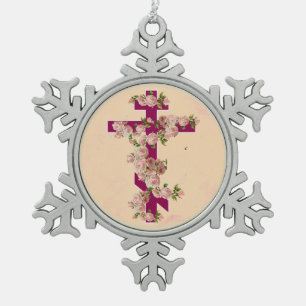 Ornement Flocon De Neige Roses orientaux orthodoxes bizantins de rose de
