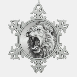 Ornement Flocon De Neige Rugissement du Lion 