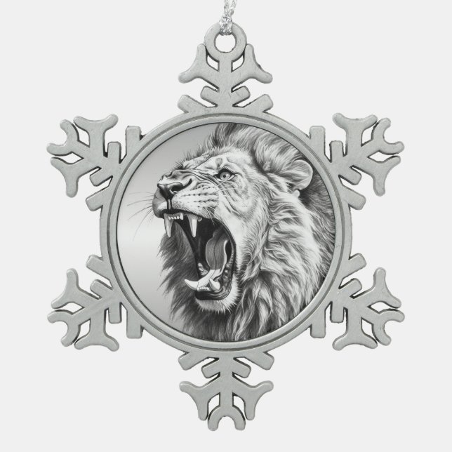 Ornement Flocon De Neige Rugissement du Lion  (Devant)