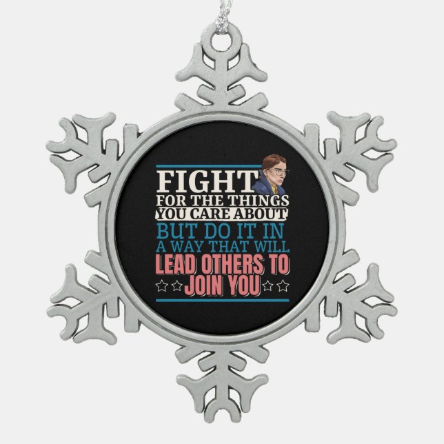 Ornement Flocon De Neige Ruth Bader Ginsburg Diriger d'autres à vous rejoin (Devant)