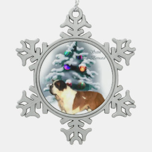 Ornement Flocon De Neige Saint Bernard Noël