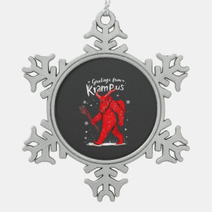 Ornement Flocon De Neige Salutation de Noël de Krampus Xmas