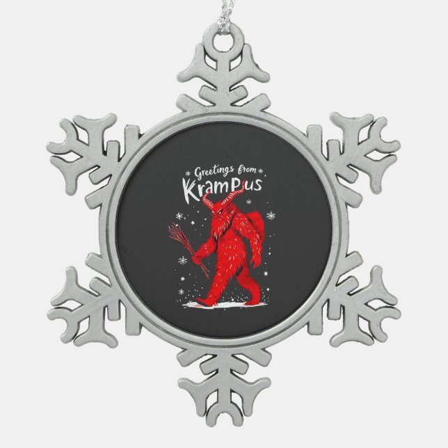 Ornement Flocon De Neige Salutation de Noël de Krampus Xmas (Devant)