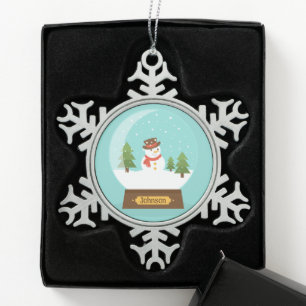 Ornement Flocon De Neige S'AMUSER ! Snowman Snowflake - Personnalisé -Ajout